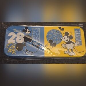 Disney Mickey Mouse Metal Tin Box-Pencil Box - Retro Design-Collectible
